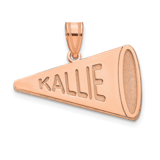 14K Rose Gold Personalized Megaphone Pendant