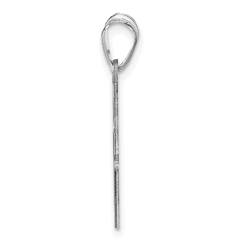 14K White Gold Personalized Ice Skate Pendant
