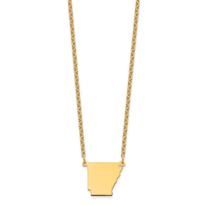 Gold Plated Sterling Silver/Gold Arkansas State Necklace