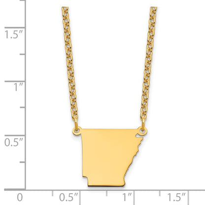 Gold Plated Sterling Silver/Gold Arkansas State Necklace