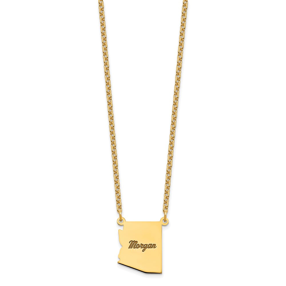 Gold Plated Sterling Silver/Gold Arizona State Necklace