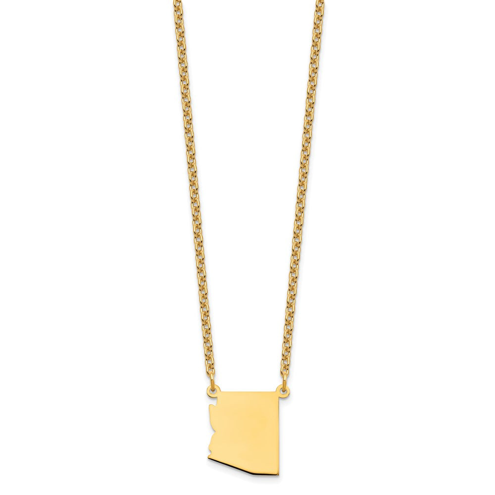 Gold Plated Sterling Silver/Gold Arizona State Necklace