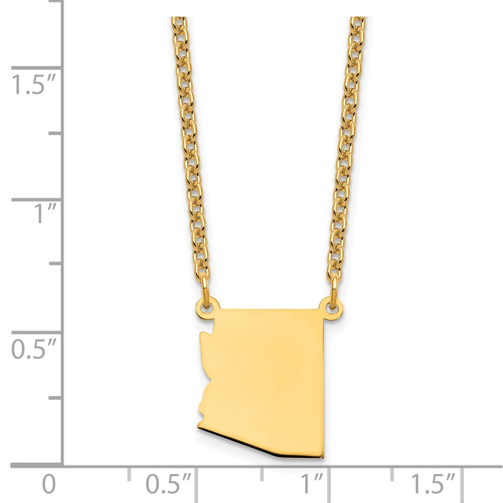 Gold Plated Sterling Silver/Gold Arizona State Necklace