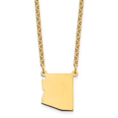 Gold Plated Sterling Silver/Gold Arizona State Necklace