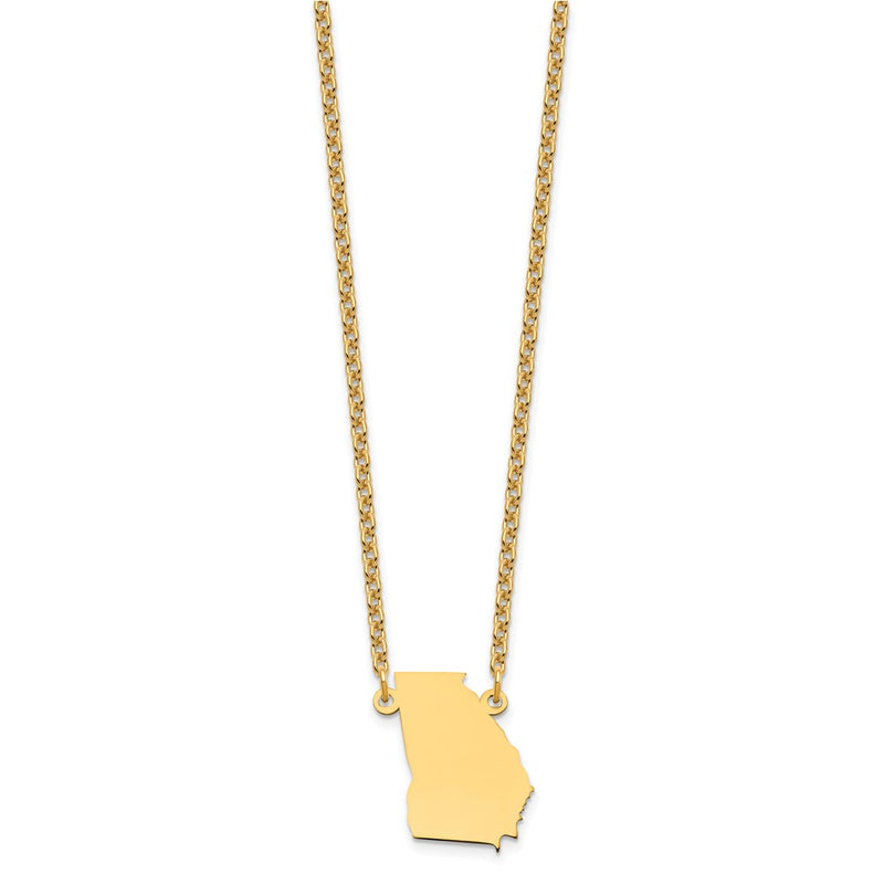 Gold Plated Sterling Silver/Gold Georgia State Necklace