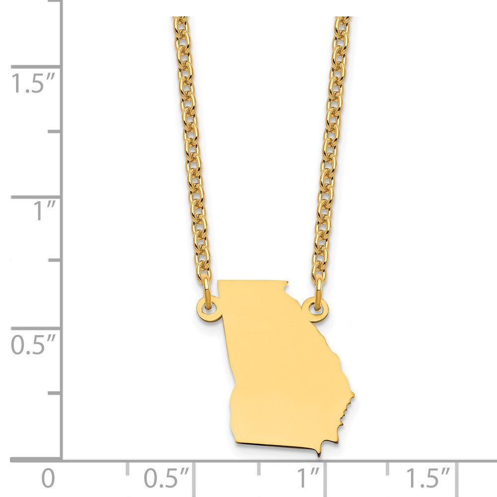 Gold Plated Sterling Silver/Gold Georgia State Necklace
