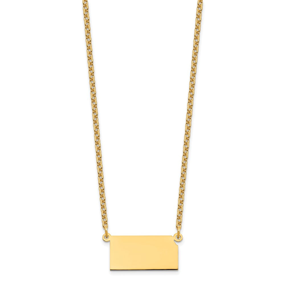 Gold Plated Sterling Silver/Gold Kansas State Necklace