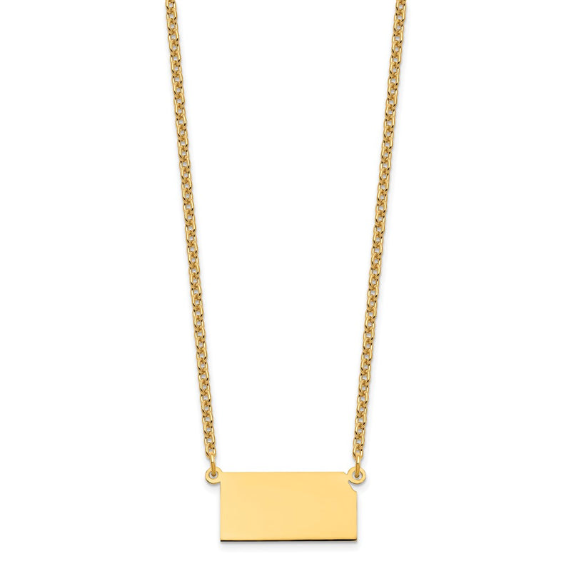 Gold Plated Sterling Silver/Gold Kansas State Necklace