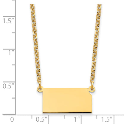 Gold Plated Sterling Silver/Gold Kansas State Necklace