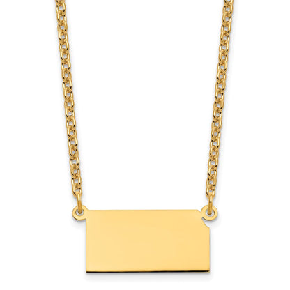 Gold Plated Sterling Silver/Gold Kansas State Necklace