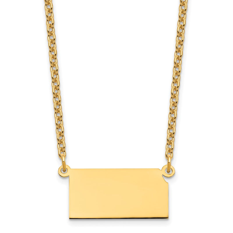 Gold Plated Sterling Silver/Gold Kansas State Necklace