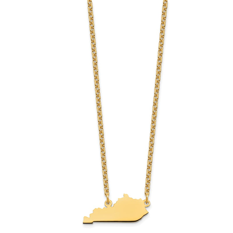 Gold Plated Sterling Silver/Gold Kentucky State Necklace