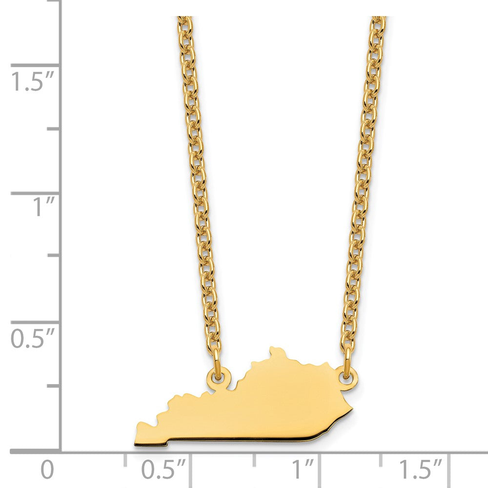 Gold Plated Sterling Silver/Gold Kentucky State Necklace