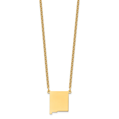 Gold Plated Sterling Silver/Gold New Mexico State Necklace
