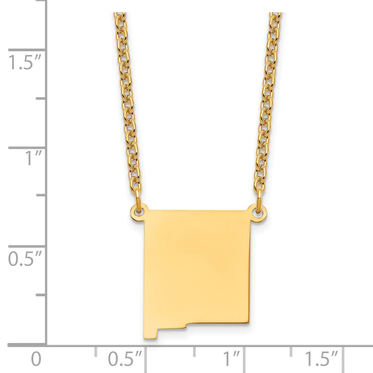Gold Plated Sterling Silver/Gold New Mexico State Necklace