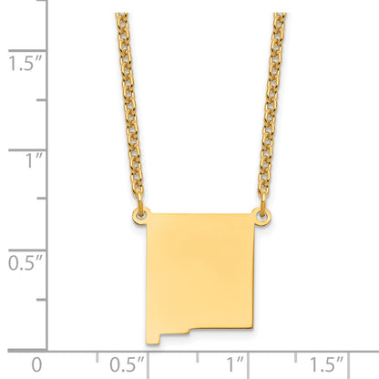 Gold Plated Sterling Silver/Gold New Mexico State Necklace