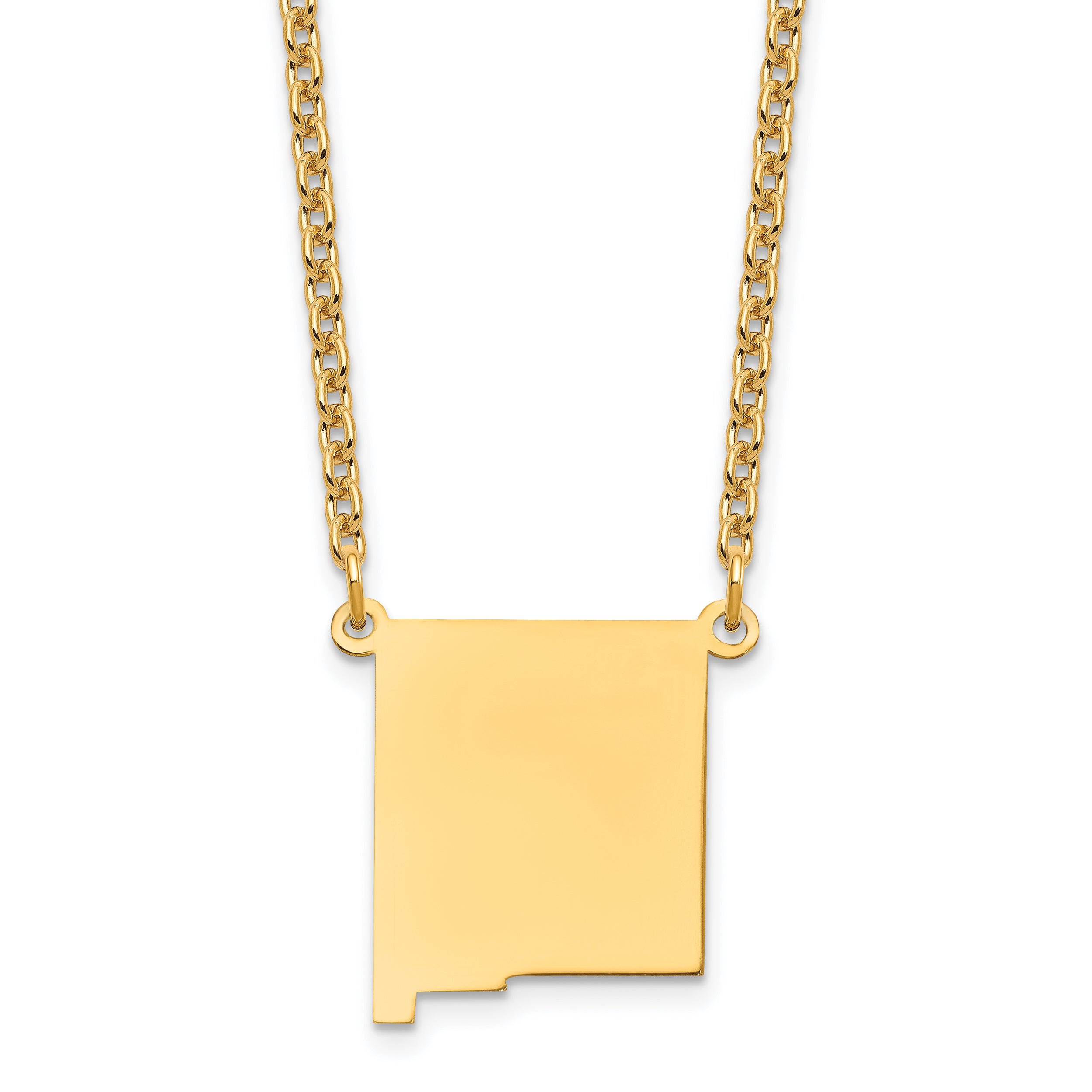 Gold Plated Sterling Silver/Gold New Mexico State Necklace