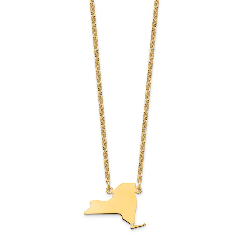 Gold Plated Sterling Silver/Gold New York State Necklace