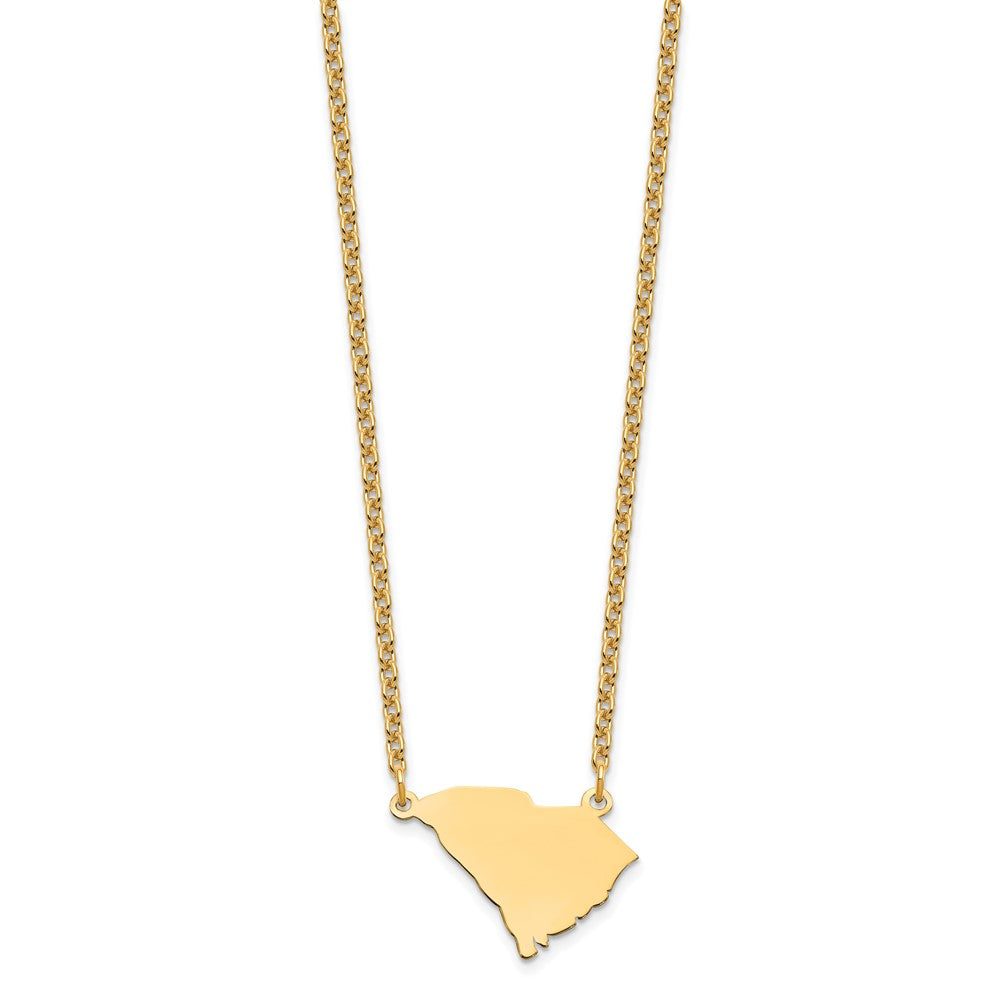 Gold Plated Sterling Silver/Gold South Carolina State Necklace
