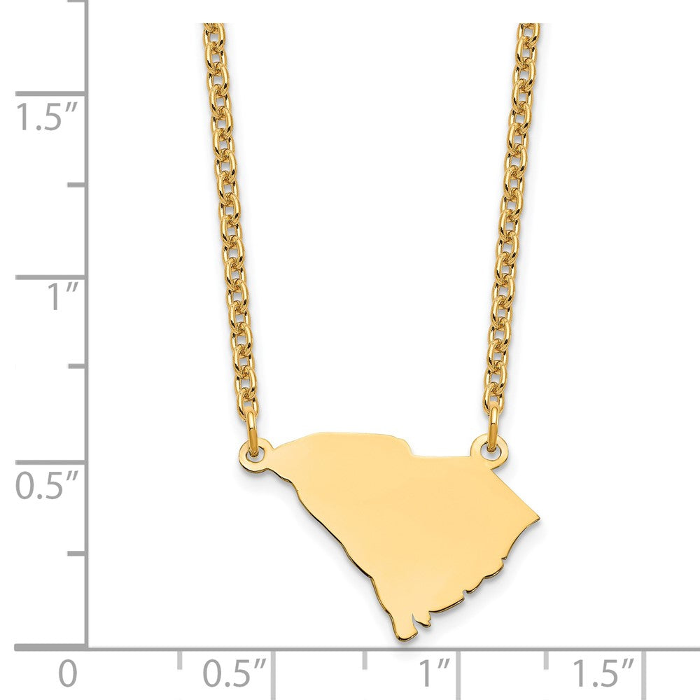 Gold Plated Sterling Silver/Gold South Carolina State Necklace