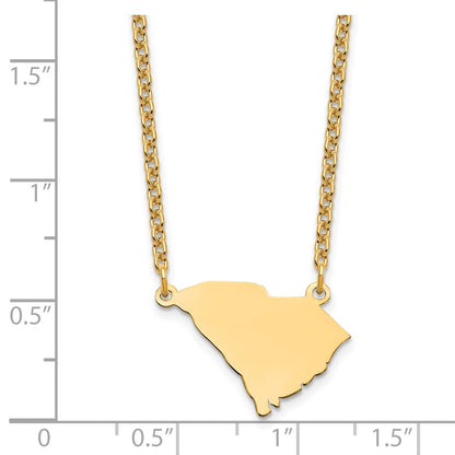 Gold Plated Sterling Silver/Gold South Carolina State Necklace