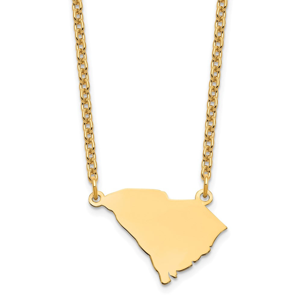Gold Plated Sterling Silver/Gold South Carolina State Necklace