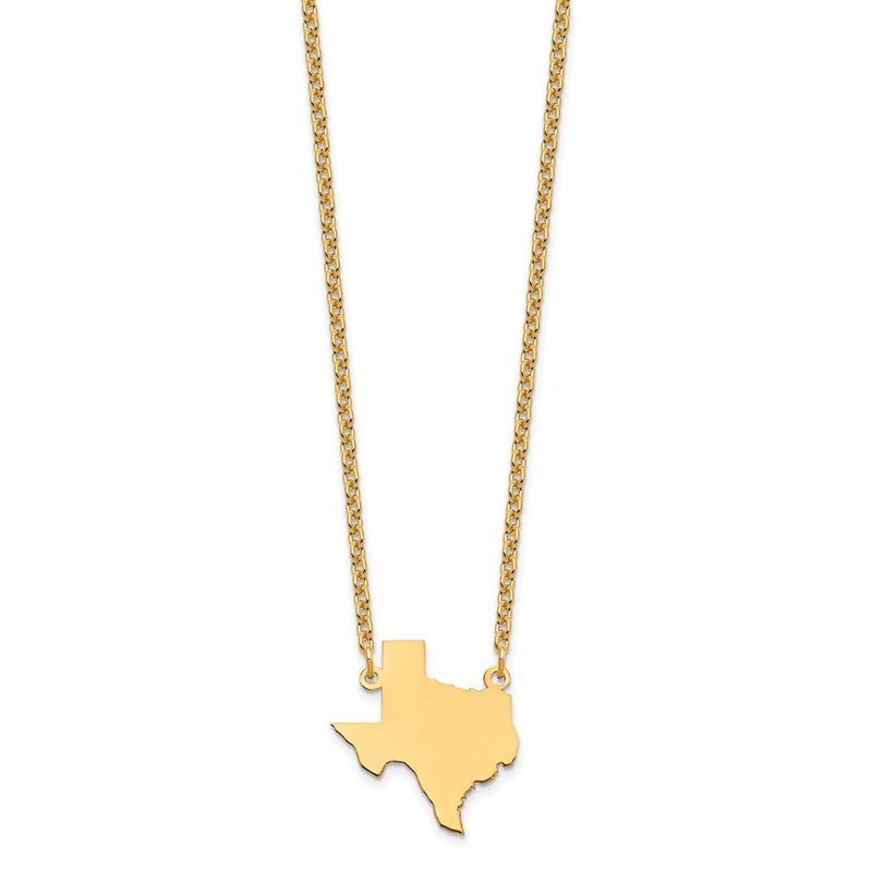Gold Plated Sterling Silver/Gold Texas State Necklace