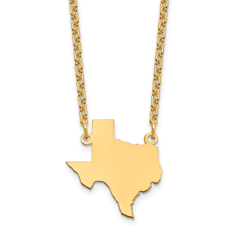 Gold Plated Sterling Silver/Gold Texas State Necklace