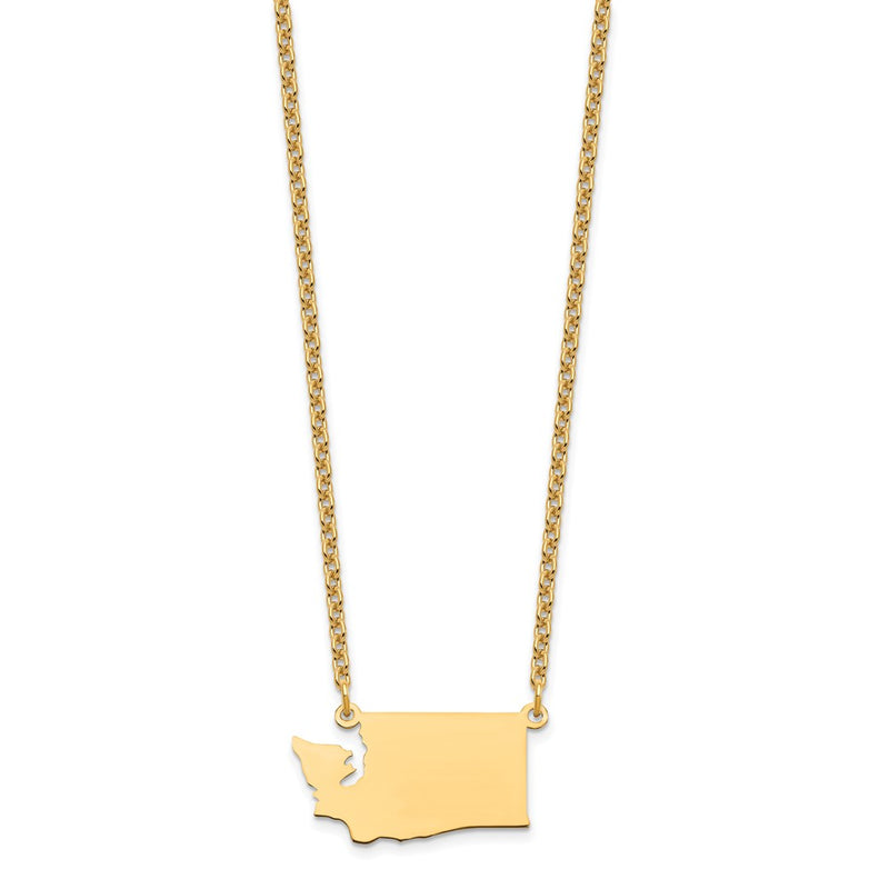 Gold Plated Sterling Silver/Gold Washington State Necklace