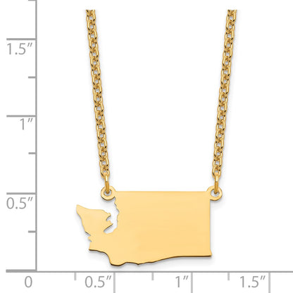 Gold Plated Sterling Silver/Gold Washington State Necklace