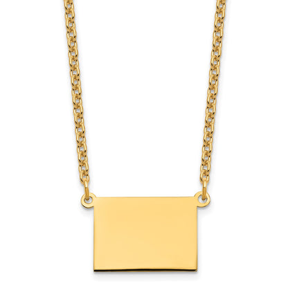 Gold Plated Sterling Silver/Gold Wyoming State Necklace