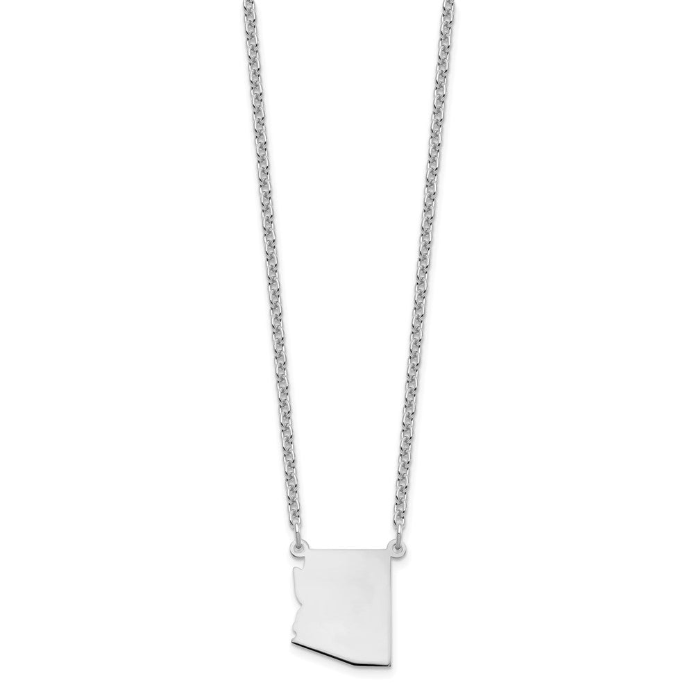 Sterling Silver Silver/Rhodium Plated Arizona State Necklace