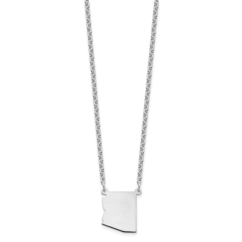 Sterling Silver Silver/Rhodium Plated Arizona State Necklace