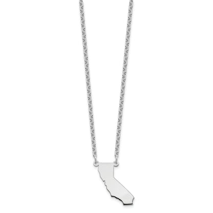 Sterling Silver Silver/Rhodium Plated California State Necklace