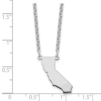 Sterling Silver Silver/Rhodium Plated California State Necklace