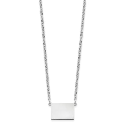 Sterling Silver Silver/Rhodium Plated Colorado State Necklace