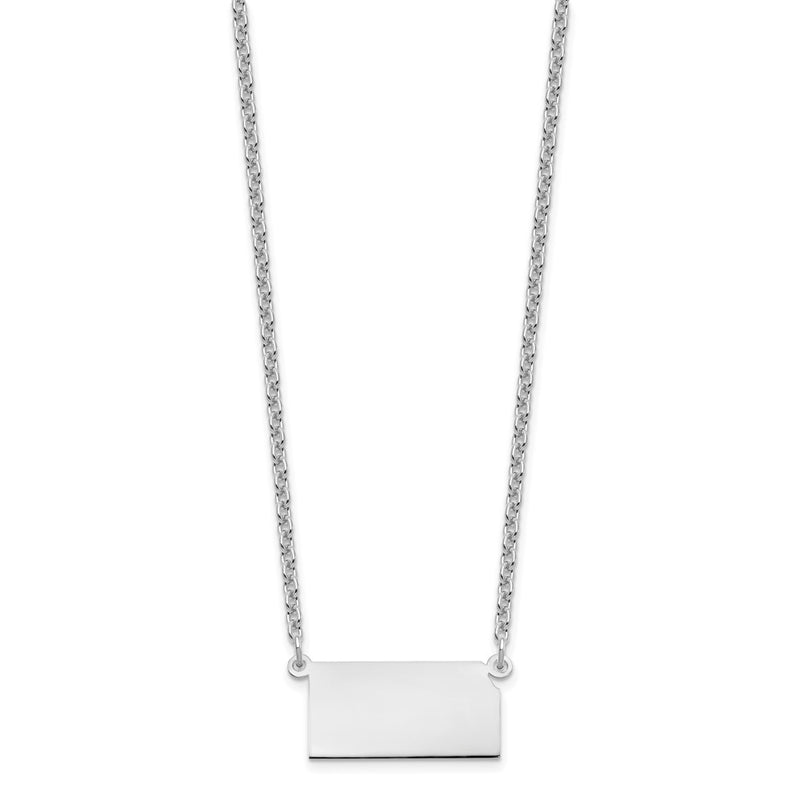 Sterling Silver Silver/Rhodium Plated Kansas State Necklace