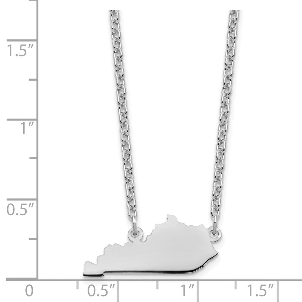 14K White Gold 14Kw Kentucky State Necklace