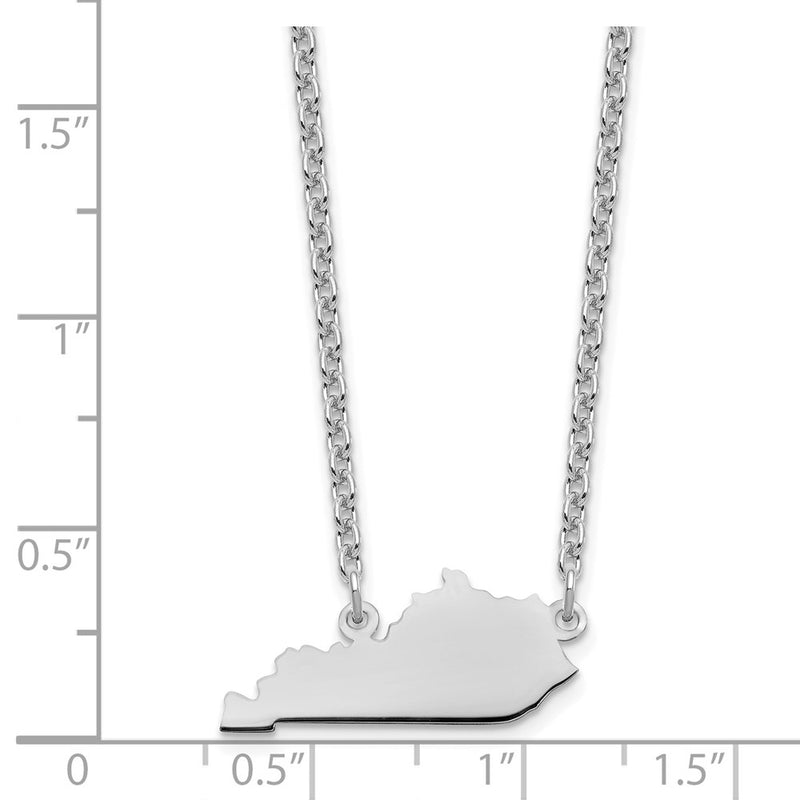 14K White Gold 14Kw Kentucky State Necklace