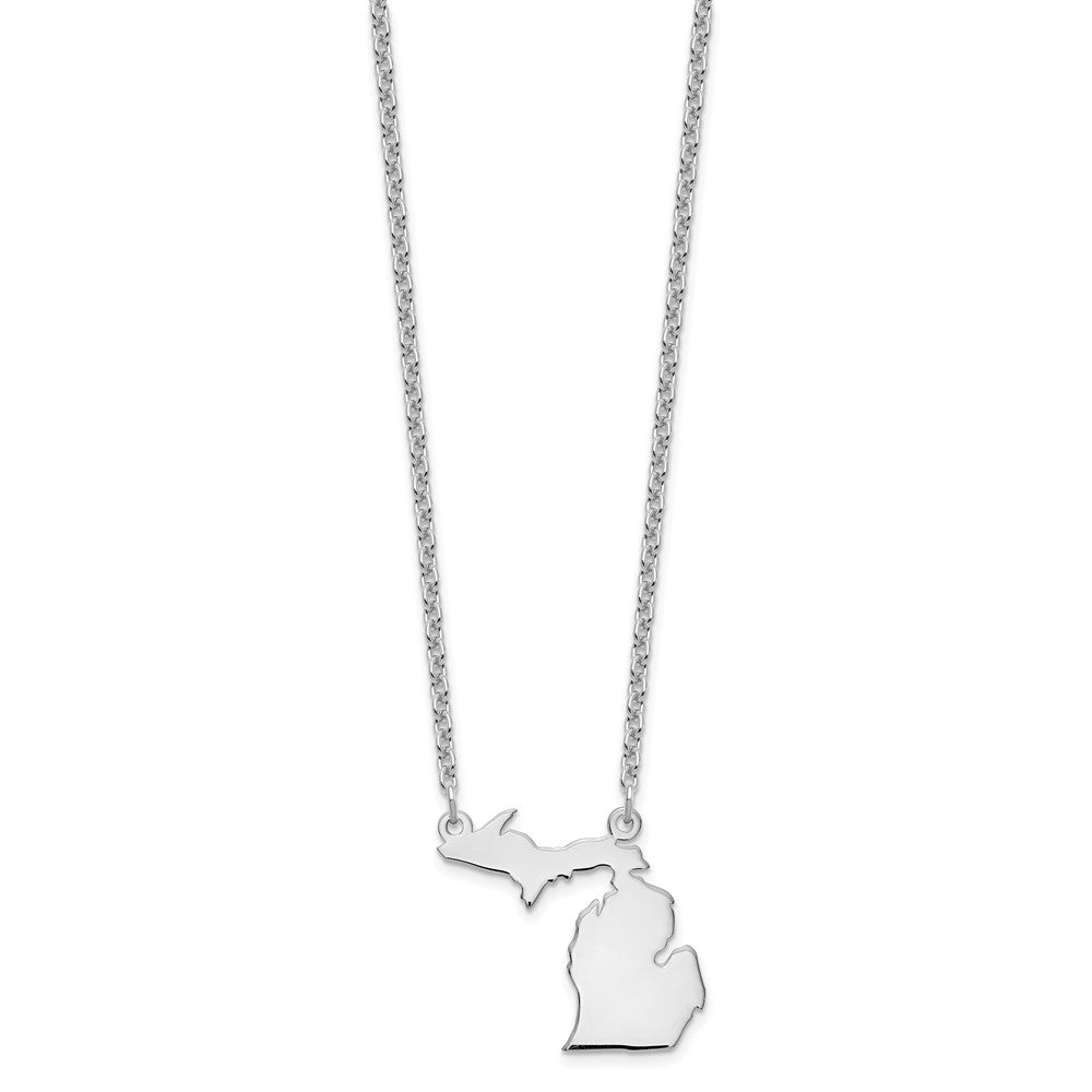 14K White Gold 14Kw Michigan State Necklace