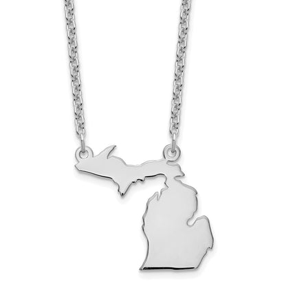 14K White Gold 14Kw Michigan State Necklace