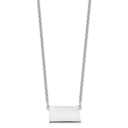 Sterling Silver Silver/Rhodium Plated North Dakota State Necklace