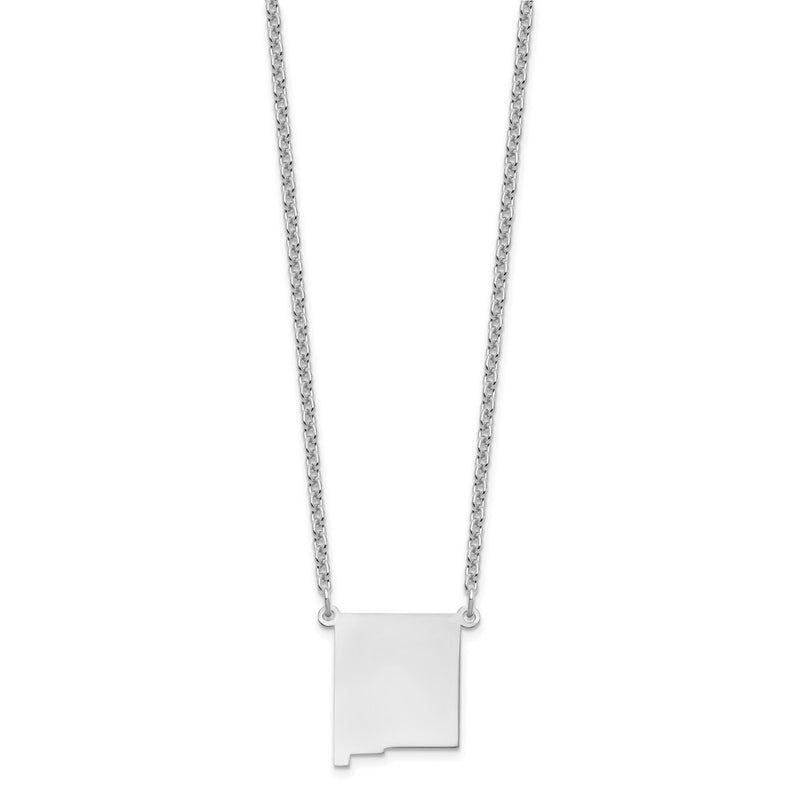 Sterling Silver Silver/Rhodium Plated New Mexico State Necklace