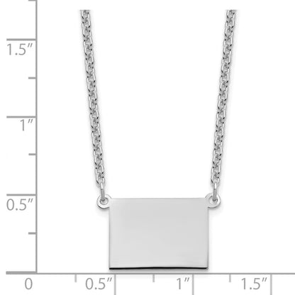 14K White Gold 14Kw Wyoming State Necklace