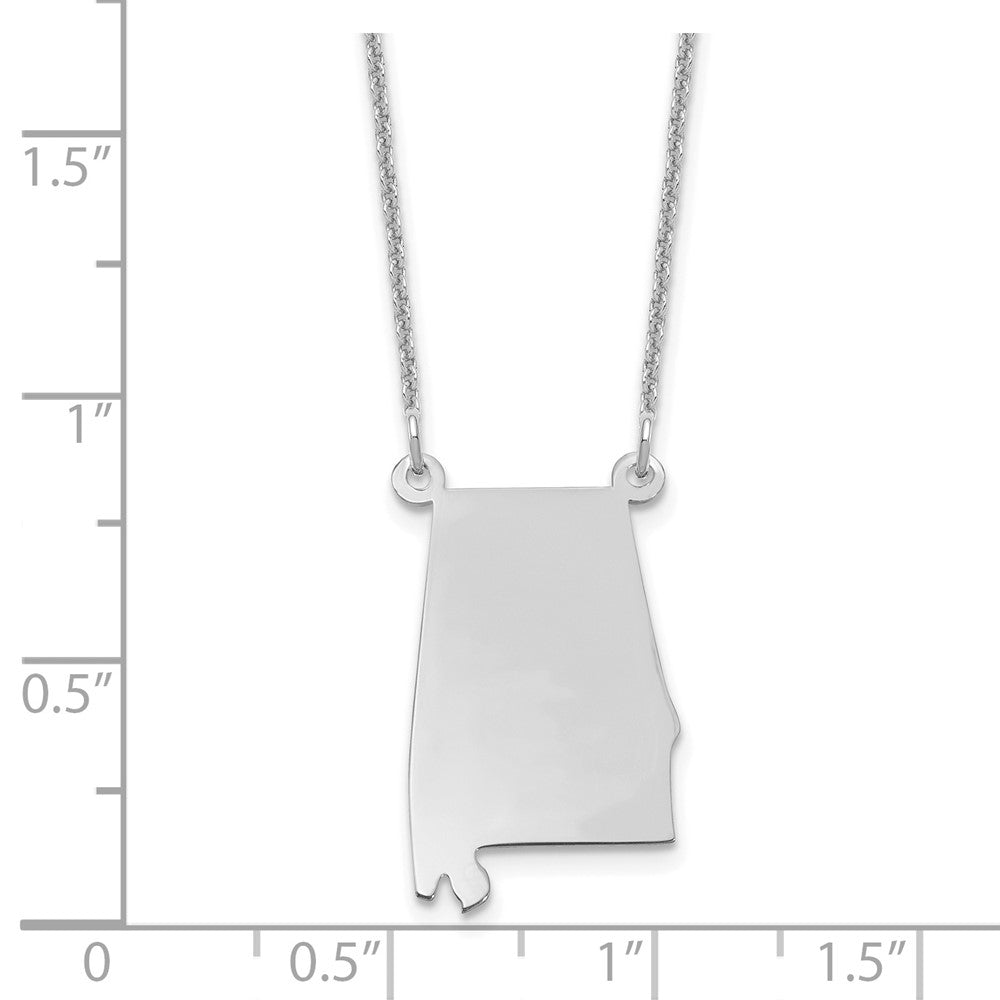 14K White Gold 14Kw Alabama State Necklace