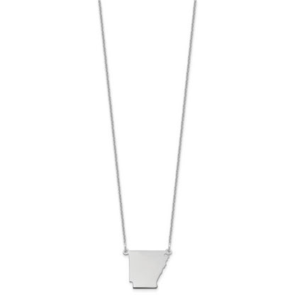 14K White Gold 14Kw Arkansas State Necklace