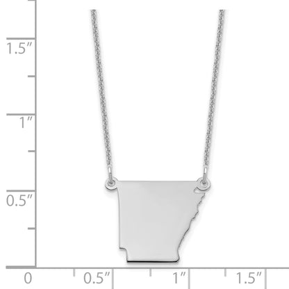 14K White Gold 14Kw Arkansas State Necklace