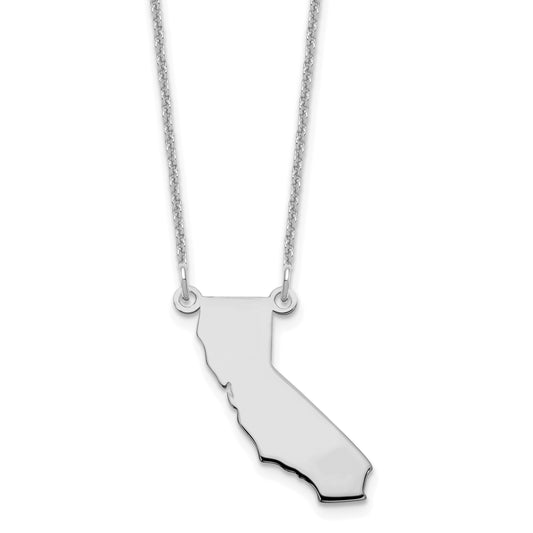 14K White Gold 14Kw California State Necklace
