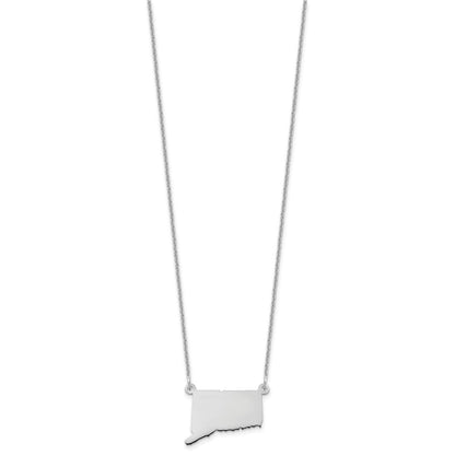 14K White Gold 14Kw Connecticut State Necklace