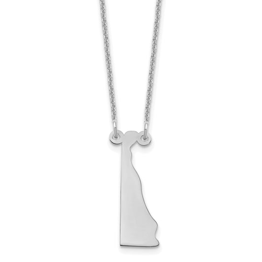14K White Gold 14Kw Delaware State Necklace